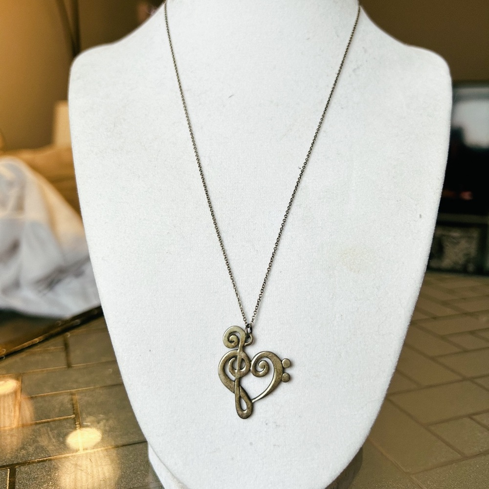 Silver Music Note Necklace